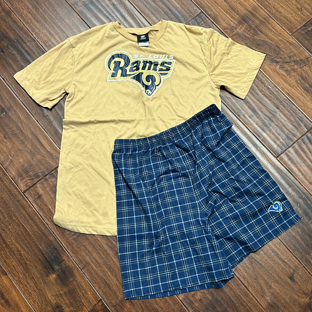 NFL Rams plaid pajama set boys Sz XL 18/20